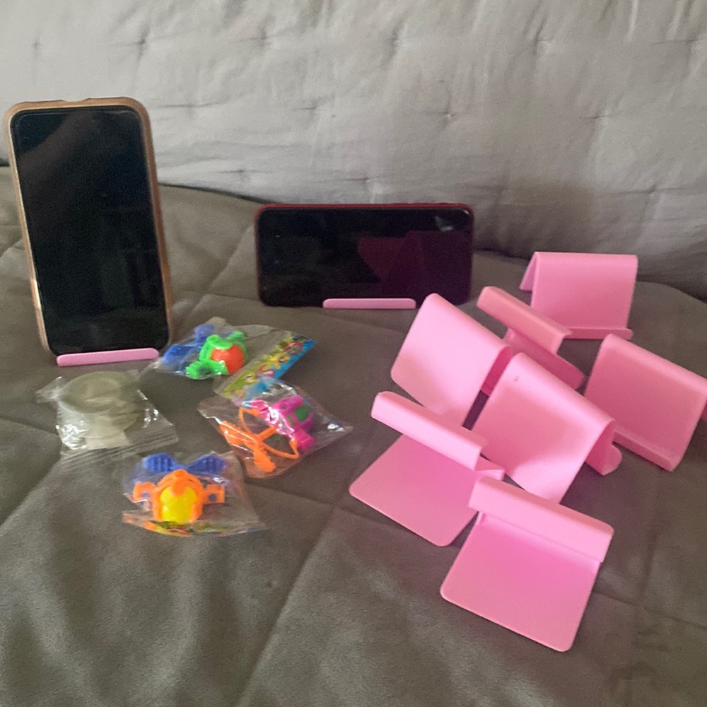 Party Favor bundle. Nine pink cell phone stands three party favors one roll to